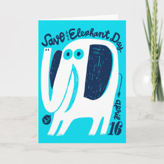 Tarjeta Día Nacional para Salvar al Elefante, 16 de abril