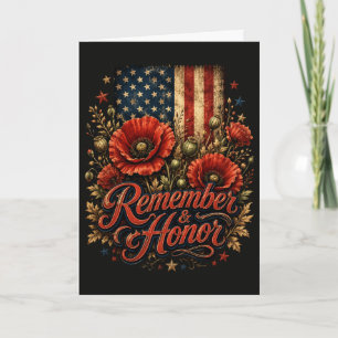 Tarjeta Día Patriótico de Conmemoración Recordar y Honrar
