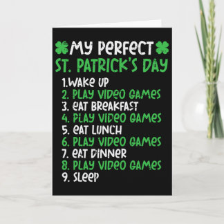Tarjeta Día perfecto de San Patricio Juega Videojuegos Hom
