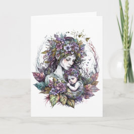 Tarjeta Día personalizado de la madre y el hijo