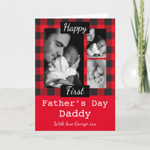 Tarjeta Día personalizado de los primeros padres rojos Lum