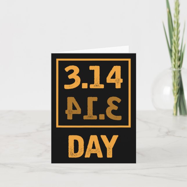 Tarjeta Día Pi - 3,14 = Coincidencia de Pie Byckwards (Anverso)