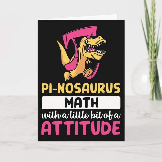 Tarjeta Día Pi Matemáticas Dinosauri Matem Día Pi  (Anverso)
