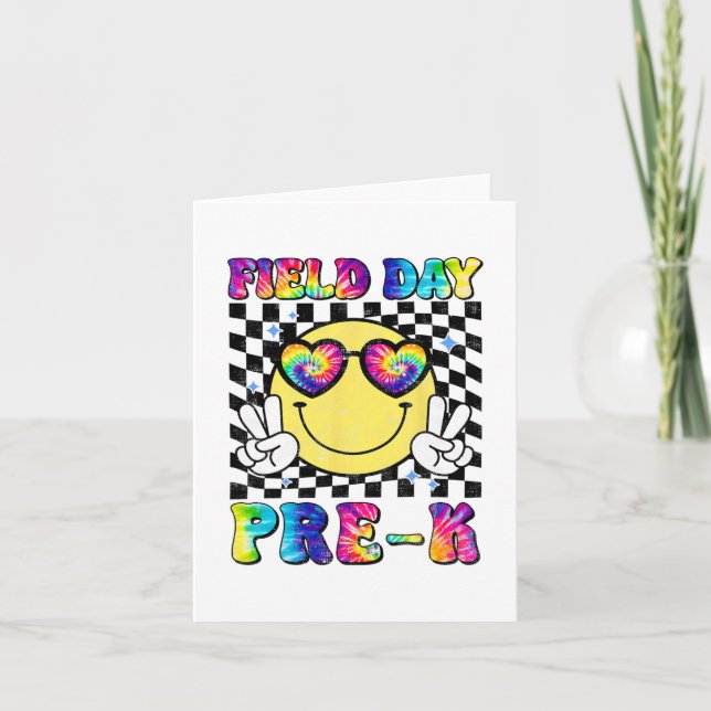 Tarjeta Día Pre K Retro Día del Estudiante Maestro Último  (Anverso)