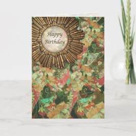 Tarjeta Día retro del cumpleaños del art déco del estilo