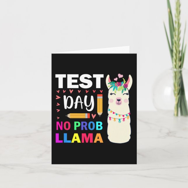 Tarjeta Día sin prueba de profesores Prob-llama Llama Día  (Anverso)