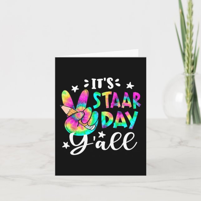 Tarjeta Día Staar Todos Amarren Dye Signo de Paz Profesor  (Anverso)