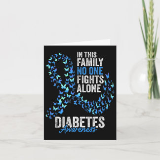 Tarjeta Diabetes Awareness Month Butterflies Cinta azul