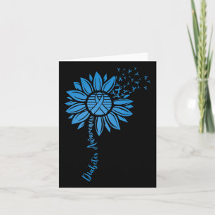 Tarjeta Diabetes Awareness Month Sunflower Blue Ribbon Sup