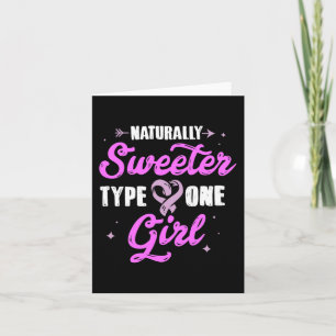 Tarjeta Diabetes Conciencia Tee de regalo de Chica tipo 1