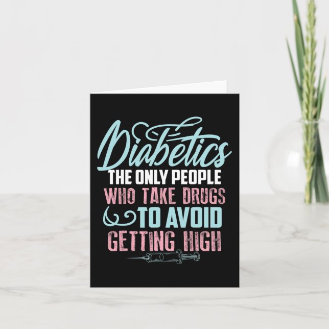 Tarjeta Diabetes divertidos: regalo de conciencia sobre la (Anverso)