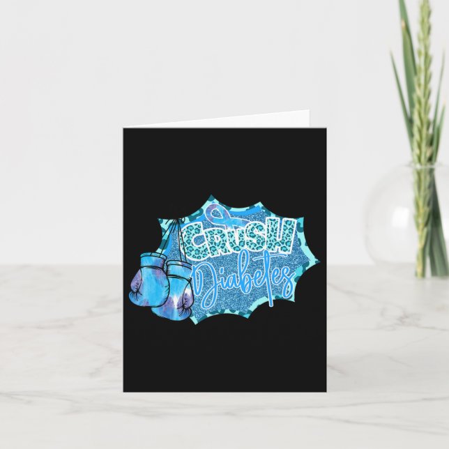Tarjeta Diabetes machacados Guantes de boxeo azul Diabetes (Anverso)