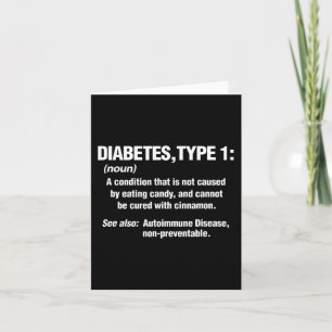 Tarjeta Diabetes Tipo 1 T1D Diabéticos Definición Divertid