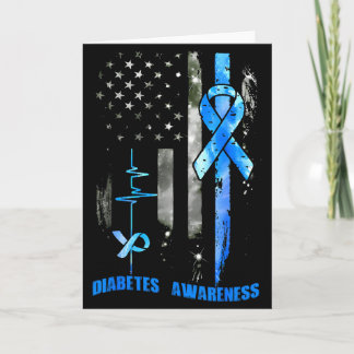 Tarjeta Diabetic Type 1 T1d Diabetes Awareness Usa Flag Bl