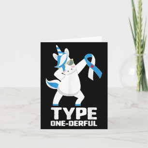Tarjeta Diabéticos divertidos de unicornio tipo 1 Maravill