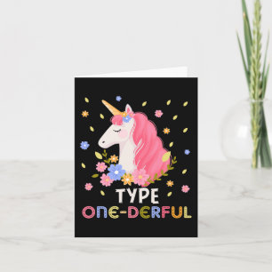 Tarjeta Diabeto tipo 1 de fundición de unicornio despectiv