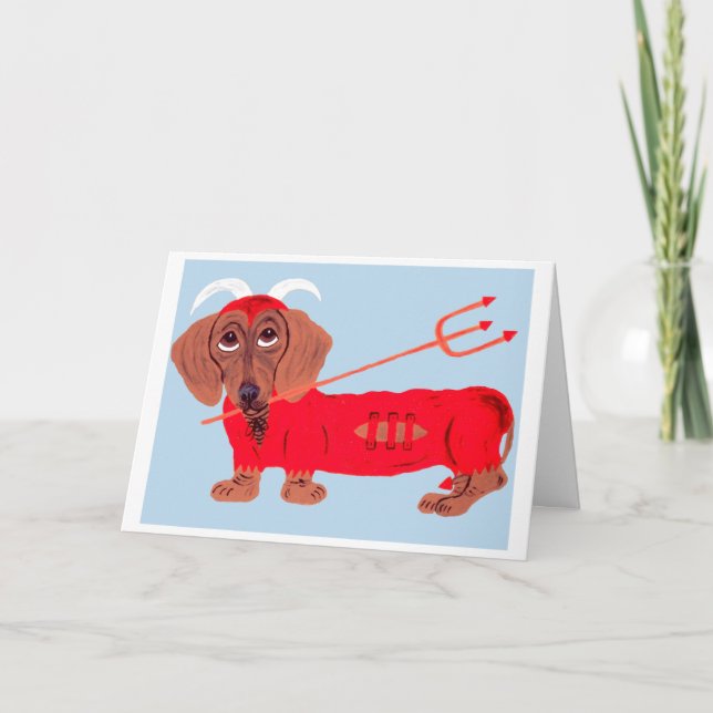 Tarjeta Diablo Dachshund (Anverso)