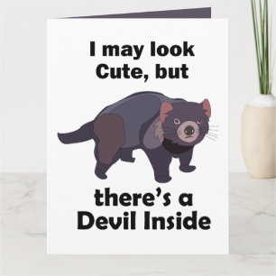 Tarjeta Diablo de Tasmania Diablo Adorable Adentro Marsupi