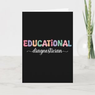 Tarjeta Diagnosticador Educativo Corazones Retro Groovy Am
