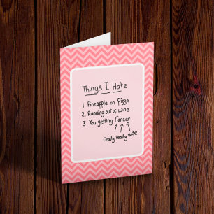 Tarjeta Diagnóstico de cáncer con humor ligero 