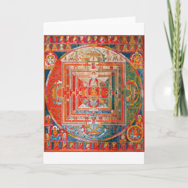 Tarjeta Diagrama cósmico de Mandala para meditación (Anverso)