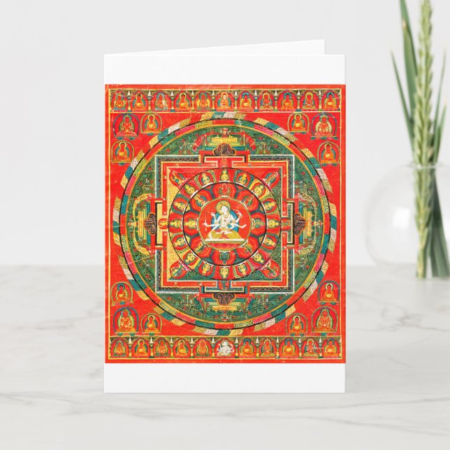 Tarjeta Diagrama cósmico de Mandala para meditación (Anverso)