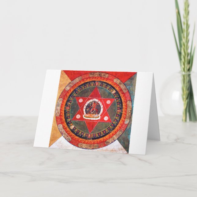 Tarjeta Diagrama cósmico de Mandala para meditación (Anverso)