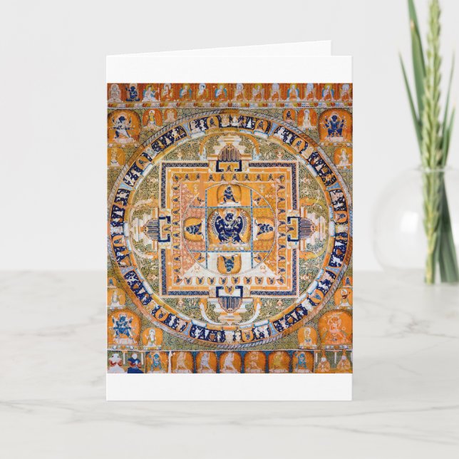 Tarjeta Diagrama cósmico de Mandala para meditación (Anverso)