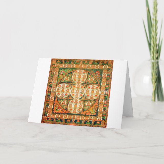 Tarjeta Diagrama cósmico de Mandala para meditación (Anverso)