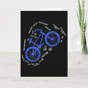 Tarjeta Diagrama de piezas de bicicleta de ciclismo de mon