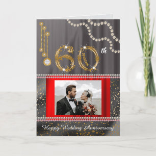 Tarjeta Diamante 60 Aniversario   Foto & Oro