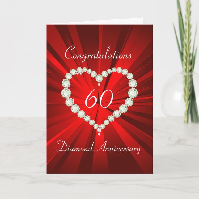 Tarjeta Diamante Corazón de Amor 60 Aniversario (Anverso)
