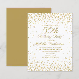 Tarjeta Diamante de Oro Blanco Cumpleaños 50 de Mujer