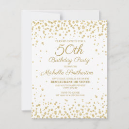 Tarjeta Diamante de Oro Blanco Cumpleaños 50 de Mujer
