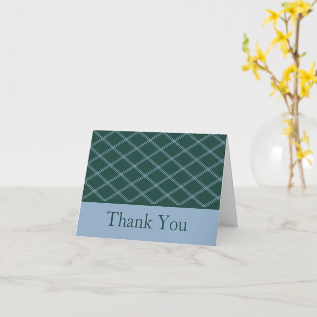 Tarjeta Diamantes de arte verde y azul Art Deco Line Graci (flor amarilla)