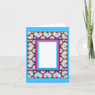 Tarjeta Diamantes de forma cardíaca con marco fotográfico