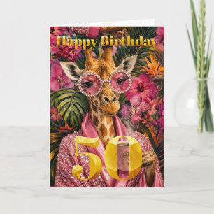 Tarjeta Diamantes rosados y glamour matutino Feliz Cumplea