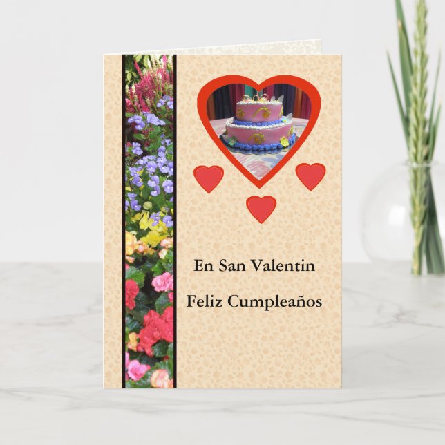 Tarjeta Diámetro San Valentin Femenino del en de Feliz (Anverso)