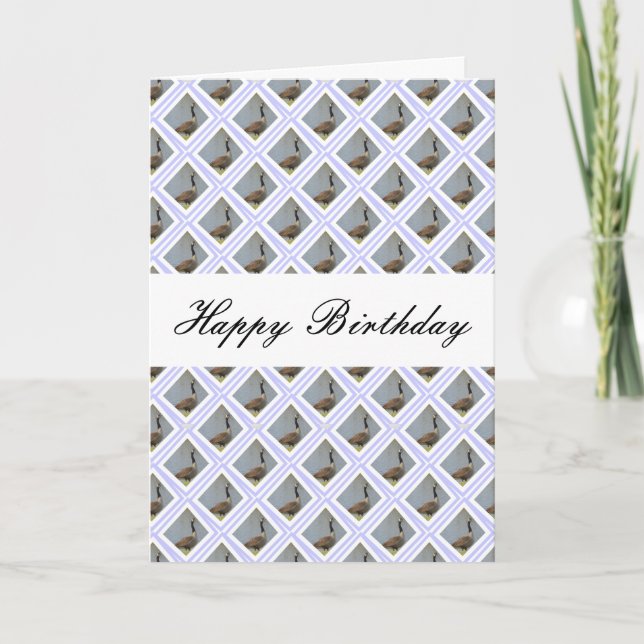 Tarjeta Diamond Shaped Goose By Pond Birthday Card (Anverso)