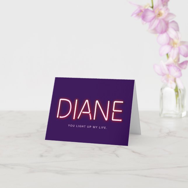 Tarjeta Diane, enciende las luces de neón de mi vida (Orquídea)