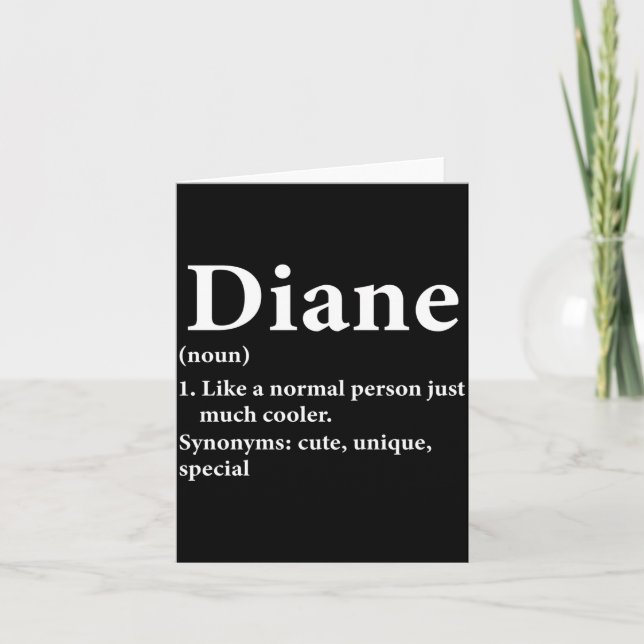 Tarjeta Diane Name Definition Funny D  (Anverso)