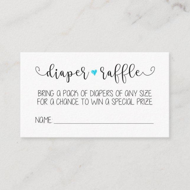 Tarjeta Diaper Raffle (Anverso)