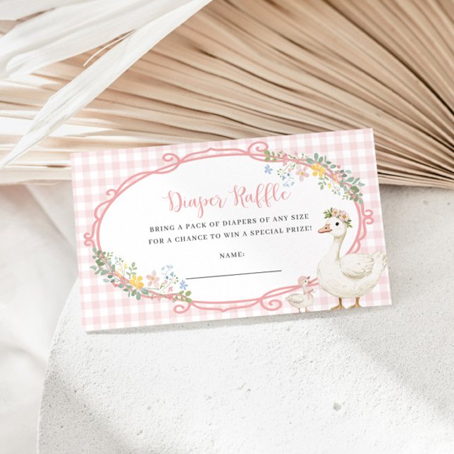 Tarjeta Diaper Raffle Chica de Gingham rosa y mari (Subido por el creador)