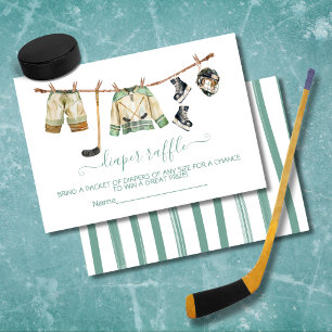 Tarjeta Diaper Raffle de paño de hockey sobre hiel