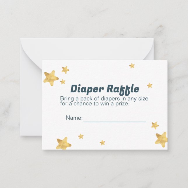 Tarjeta Diaper Raffle para Baby Shower (Anverso)