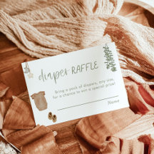 Tarjeta Diaper Raffle | Sage Green Boy Baby Shower