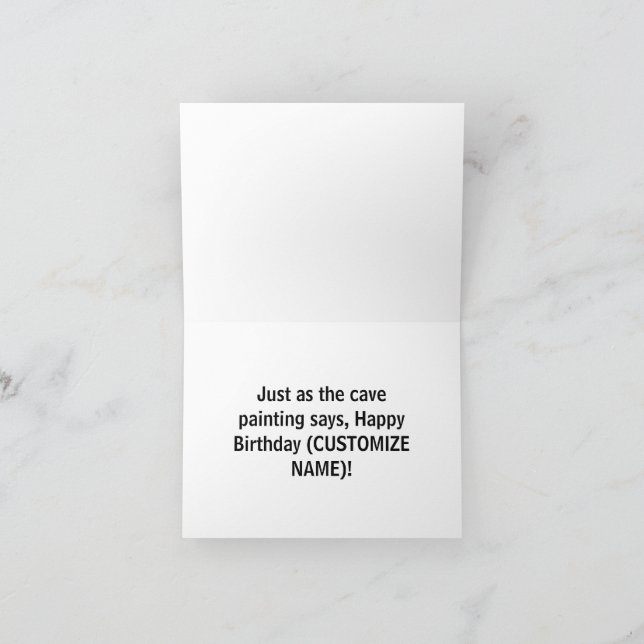 Tarjeta Diario Egipcio Cueva graciosa Cumpleaños (Interior)