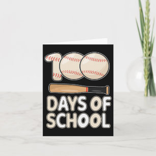 Tarjeta Días De Béisbol Escolar Para Niños Estudiantes 100