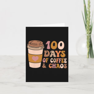 Tarjeta Días de café y caos - 100 días de clases