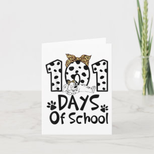 Tarjeta Días De Colegio Perro Dálmata Chico Chica 100 Días